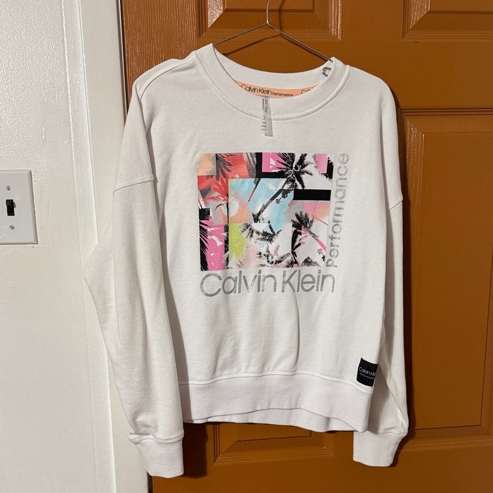 Calvin Klein Cream Graphic Women's Sweater